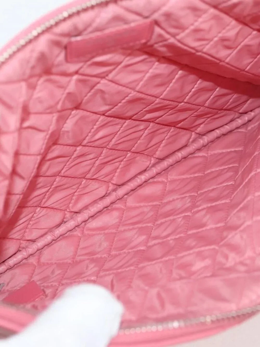 CHANEL Matelasse Clutch Bag Lamb Skin Pink Silver CC Auth 115255V